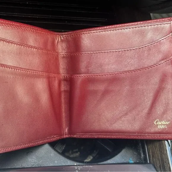 Cartier Vintage Deep Red Leather Card Holder - Antique Cartier Item - Picture 3 of 4